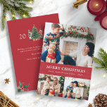 Vroege kerstfoto Collage Holiday Kaart<br><div class="desc">Deze schattige en unieke Merry-kerstfotokaart is voorzien van een fotocollage van 3 foto's aan de voorzijde en tekst voor het personaliseren. De achterkant bevat een handbeschilderde waterverf nootkraker speelgoed soldaten rond een prachtige boom met tekst om een aangepast bericht toe te voegen. Zoek overeenkomende objecten in het Collectie van de...</div>