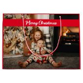 Vroege kerstfoto Collage Red Happy Holiday Groot Cadeauzakje (Voorkant)