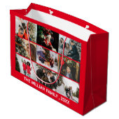 Vroege kerstfoto Collage Red Happy Holiday Groot Cadeauzakje (Achterkant Gekanteld)