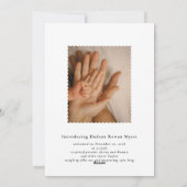 Vroege kerstfoto geboorteaankondiging feestdagenkaart (Achterkant)