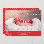 Vroege kerstfoto geboorteaankondiging feestdagenkaart (Voorkant / Achterkant)