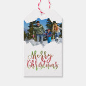 Vroege kerstfoto geïllustreerd cadeaulabel (Voorkant)