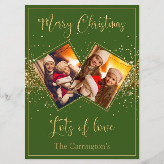 Vroege kerstfoto Gold Glitter Script Holiday (Voorkant)
