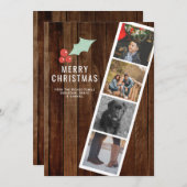 Vroege kerstfoto Holly en Hood Feestdagenkaart (Voorkant / Achterkant)