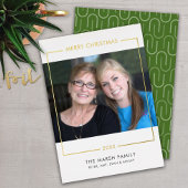 Vroege kerstfoto horizontaal - gouden rand folie feestdagenkaart