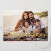 Vroege kerstfoto horizontaal - met Gold Folie Feestdagenkaart (Voorkant)