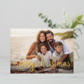 Vroege kerstfoto horizontaal - met Gold Folie Feestdagenkaart (Staand Voorkant)