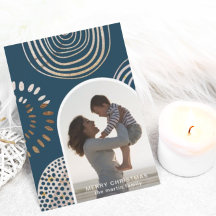 Vroege kerstfoto met bericht Blauw