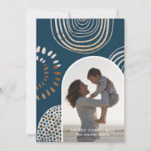 Vroege kerstfoto met bericht Blauw Feestdagenkaart (Voorkant)