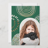 Vroege kerstfoto met bericht groen feestdagenkaart (Voorkant)