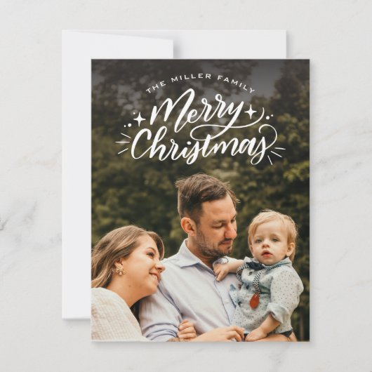 Vroege kerstfoto met handschrift feestdagenkaart (Voorkant)