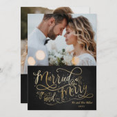 Vroege kerstfoto met Passen getrouwd Feestdagenkaart (Voorkant / Achterkant)