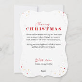 Vroege kerstfoto met platte feestdag feestdagenkaart (Achterkant)