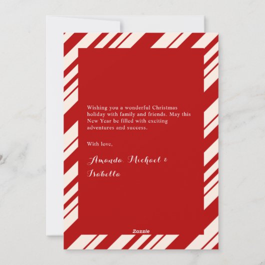 Vroege kerstfoto met platte feestdag feestdagenkaart (Achterkant)