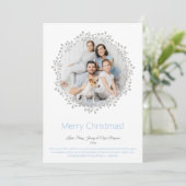 Vroege kerstfoto met platte feestdag feestdagenkaart (Staand voorkant)