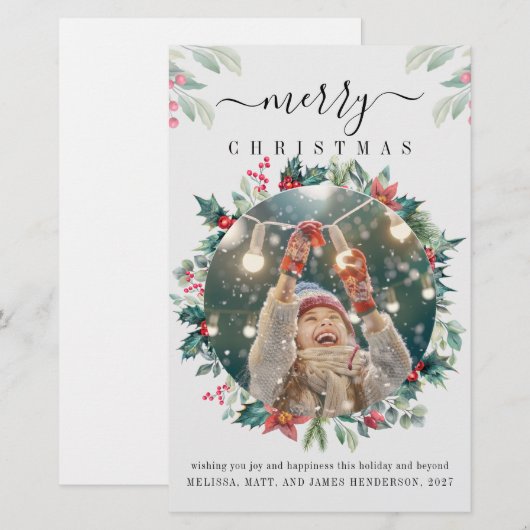 Vroege kerstfoto Mistletoe Holiday Card Briefpapier (Voorkant / Achterkant)