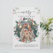 Vroege kerstfoto Mistletoe Holiday Card Briefpapier (Staand voorkant)