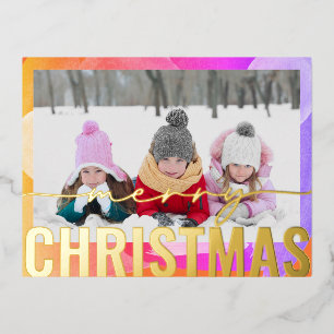 Vroege kerstfoto Moderne Abstracte Waterverf Folie Feestdagen Briefkaart