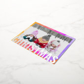 Vroege kerstfoto Moderne Abstracte Waterverf Folie Feestdagen Briefkaart (Gedraaid)