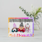 Vroege kerstfoto Moderne Abstracte Waterverf Folie Feestdagen Briefkaart (Staand Voorkant)