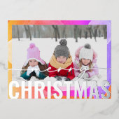 Vroege kerstfoto Moderne Abstracte Waterverf Folie Feestdagen Briefkaart (Voorkant)