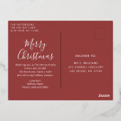 Vroege kerstfoto Moderne Abstracte Waterverf Folie Feestdagen Briefkaart (Achterkant)