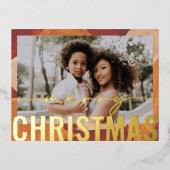 Vroege kerstfoto Moderne Abstracte Waterverf Folie Feestdagen Briefkaart (Voorkant)