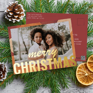 Vroege kerstfoto Moderne Abstracte Waterverf Folie Feestdagen Briefkaart