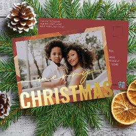 Vroege kerstfoto Moderne Abstracte Waterverf Folie Feestdagen Briefkaart