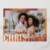 Vroege kerstfoto Moderne Abstracte Waterverf Folie Feestdagen Briefkaart (Voorkant)