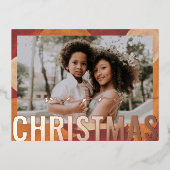 Vroege kerstfoto Moderne Abstracte Waterverf Folie Feestdagen Briefkaart (Voorkant)