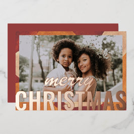 Vroege kerstfoto Moderne Abstracte Waterverf Folie Feestdagenkaart