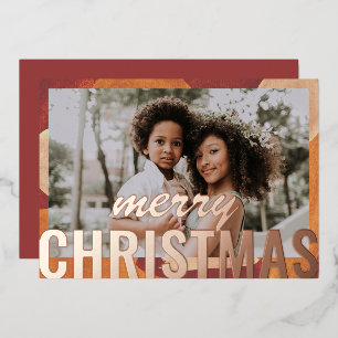 Vroege kerstfoto Moderne Abstracte Waterverf Folie Feestdagenkaart