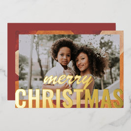 Vroege kerstfoto Moderne Abstracte Waterverf Folie Feestdagenkaart