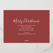 Vroege kerstfoto Moderne Abstracte Waterverf Folie Feestdagenkaart (Achterkant)