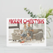 Vroege kerstfoto op maat feestdagenkaart (Staand voorkant)