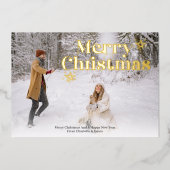 Vroege kerstfoto op maat folie feestdagenkaart (Voorkant)