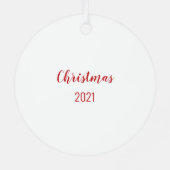 Vroege kerstfoto Rood op maat Metalen Ornament (Achterkant)