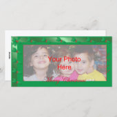 Vroege kerstfoto Sjabloon Green Holly (Voorkant / Achterkant)