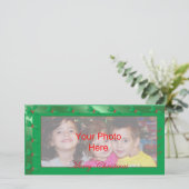 Vroege kerstfoto Sjabloon Green Holly (Staand voorkant)