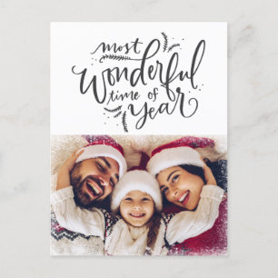 Vroege kerstfoto Snow Holiday-Kaart Briefkaart