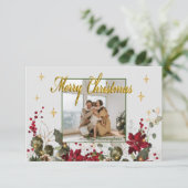 Vroege kerstfoto Typografie kerstkaart Bedankkaart (Staand voorkant)