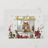 Vroege kerstfoto Typografie kerstkaart Bedankkaart (Voorkant / Achterkant)