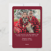Vroege kerstfoto van de moderne rode Buffalo Feestdagenkaart (Achterkant)