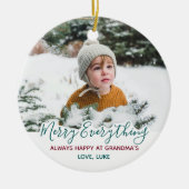 Vroege kerstfoto van Merry Alles Grootouders Keramisch Ornament (Voorkant)