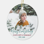 Vroege kerstfoto van Merry Alles Grootouders Keramisch Ornament (Links)