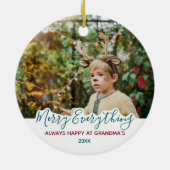 Vroege kerstfoto van Merry Alles Grootouders Keramisch Ornament (Achterkant)