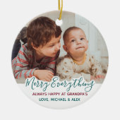 Vroege kerstfoto van Merry Alles Grootouders Keramisch Ornament (Voorkant)