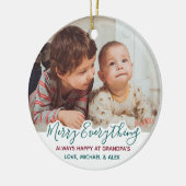 Vroege kerstfoto van Merry Alles Grootouders Keramisch Ornament (Links)