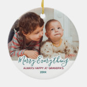 Vroege kerstfoto van Merry Alles Grootouders Keramisch Ornament (Achterkant)